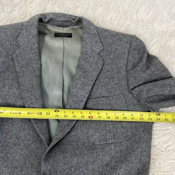 Vintage LANVIN Mens Grey CAMEL HAIR Classic Fit Sport Coat Blazer Jacket Size 48 - Picture 4 of 13